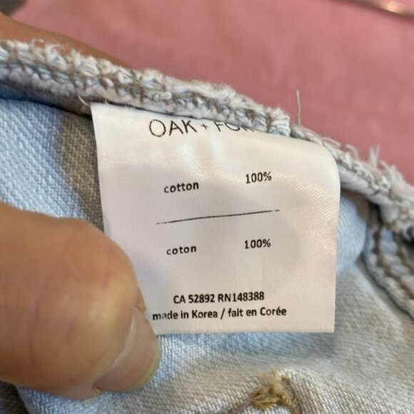 Oak & Fort Blue High Rise Cut off Jean shorts Size small - Picture 11 of 12